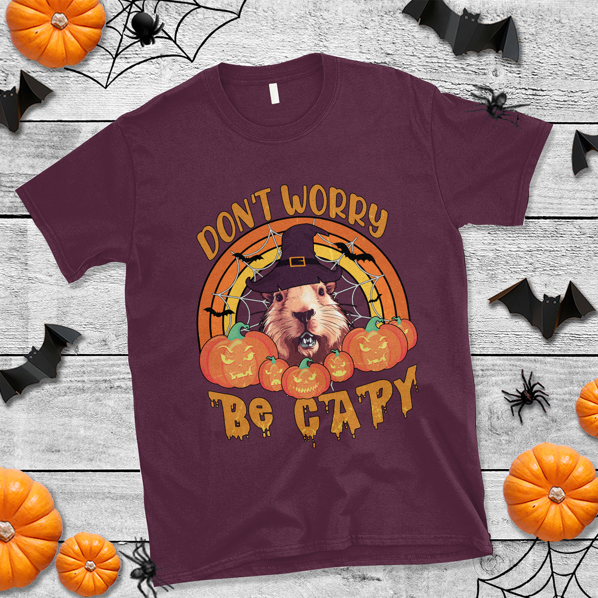 halloween-t-shirt-dont-worry-be-capy-funny-capybara-in-halloween-costume-t-shirt-for-halloween-lovers-capybara-meme-spooky-season-1