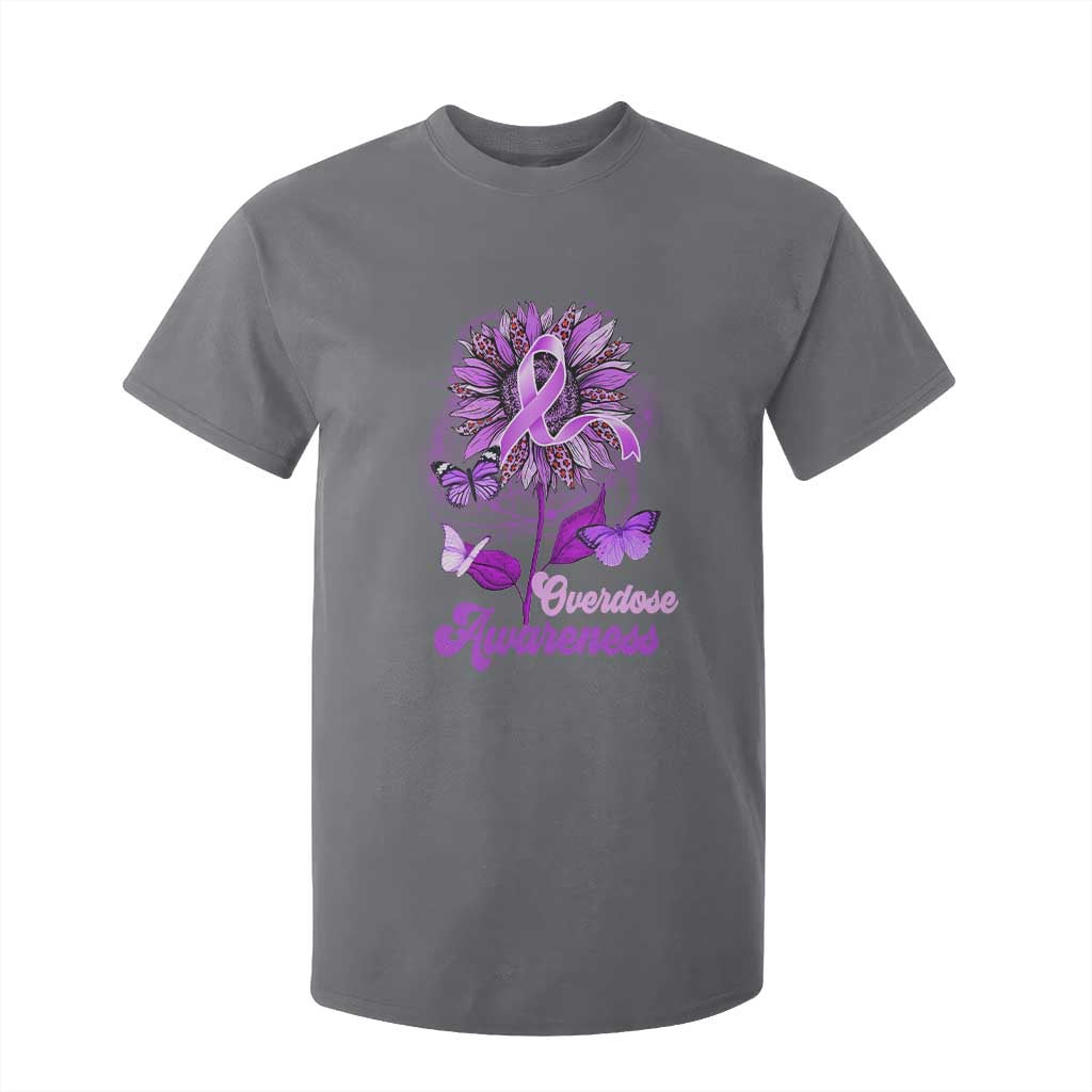 Purple Sunflower Overdose Prevention Support Squad T Shirt For Kid
