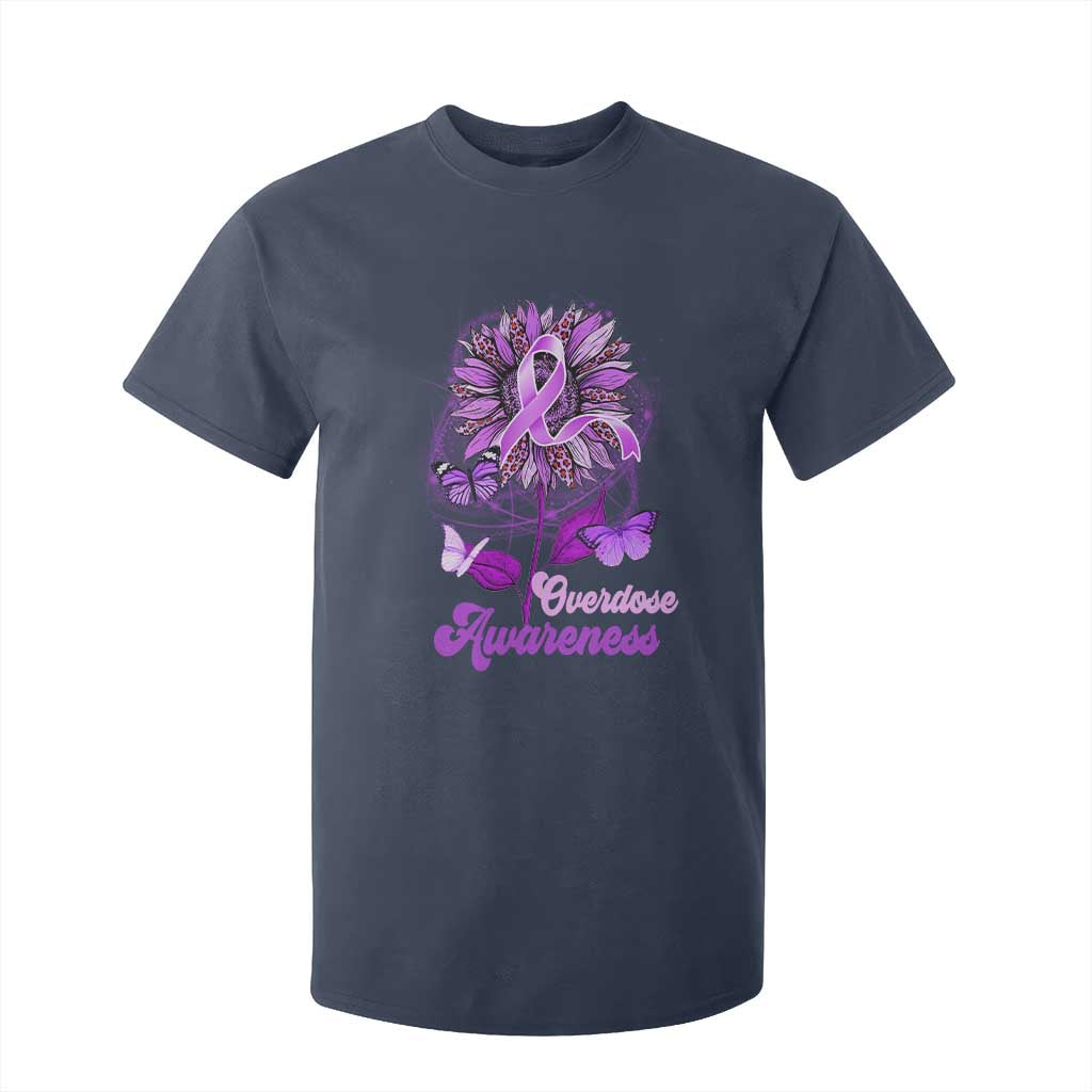 Purple Sunflower Overdose Prevention Support Squad T Shirt For Kid