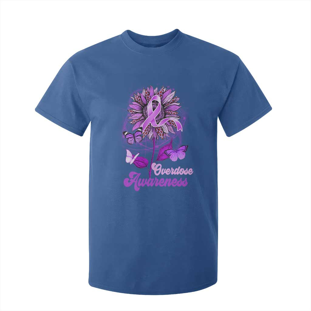 Purple Sunflower Overdose Prevention Support Squad T Shirt For Kid