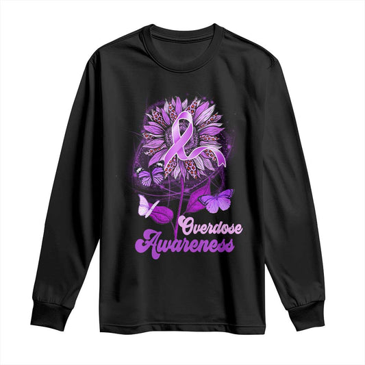 Purple Sunflower Overdose Prevention Support Squad Long Sleeve Shirt