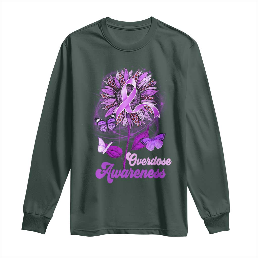 Purple Sunflower Overdose Prevention Support Squad Long Sleeve Shirt