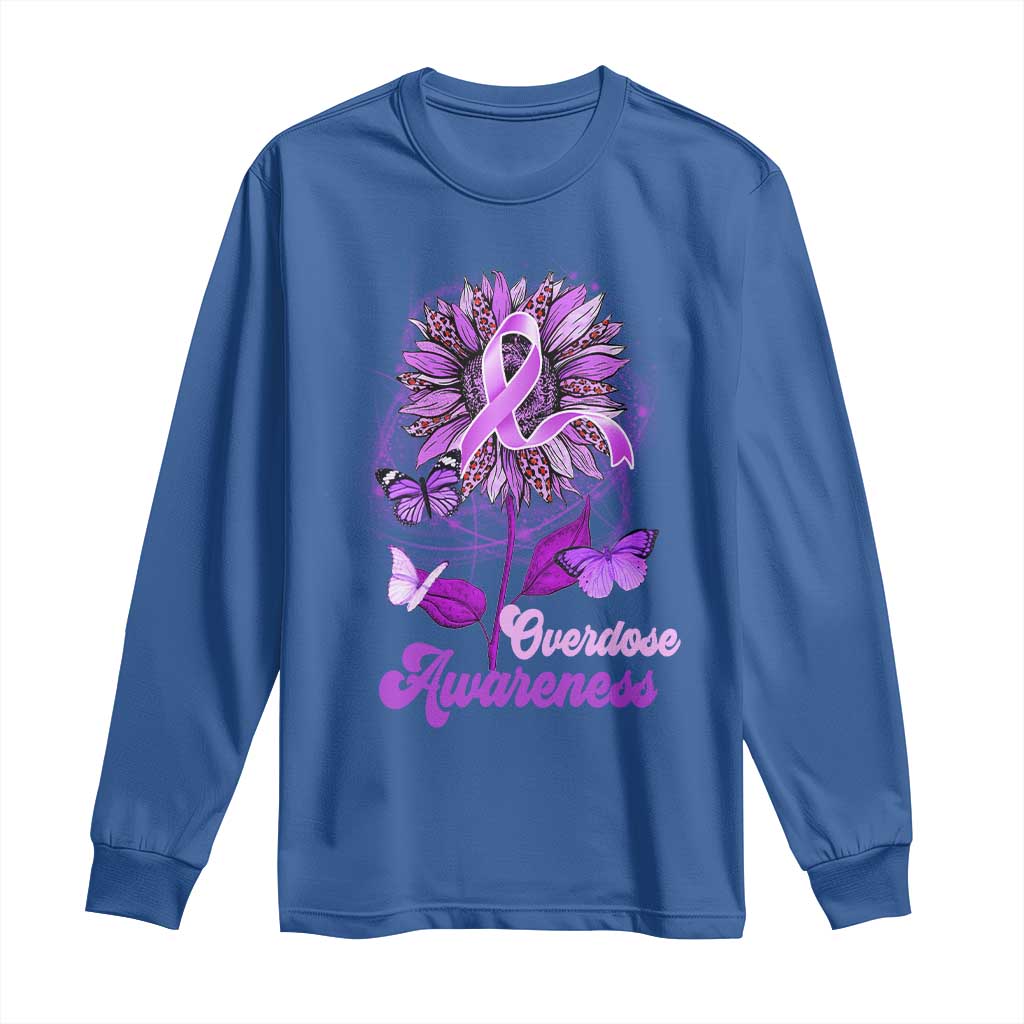 Purple Sunflower Overdose Prevention Support Squad Long Sleeve Shirt