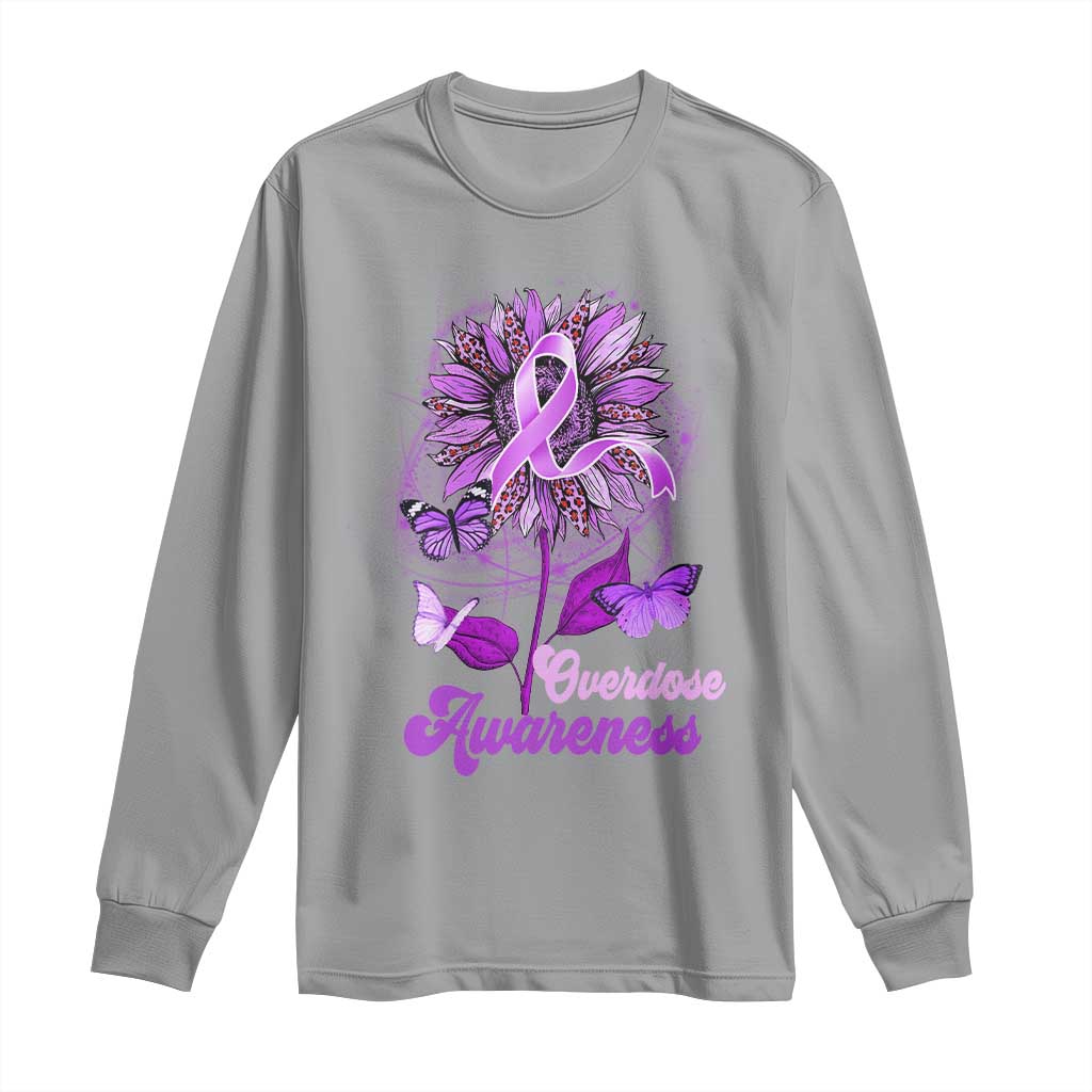 Purple Sunflower Overdose Prevention Support Squad Long Sleeve Shirt