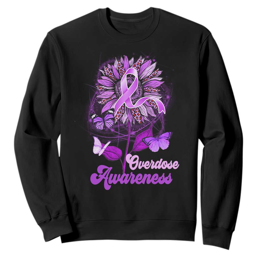 Purple Sunflower Overdose Prevention Support Squad Sweatshirt