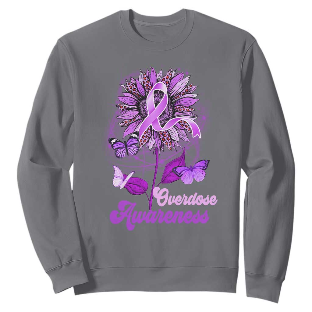 Purple Sunflower Overdose Prevention Support Squad Sweatshirt