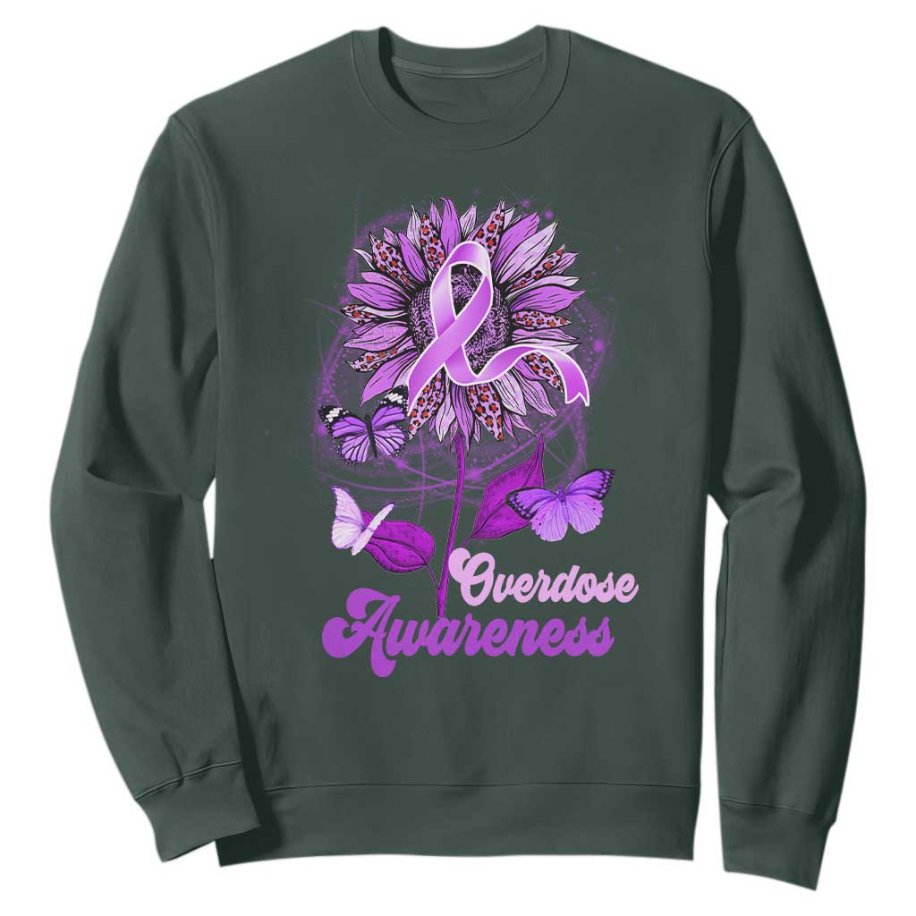 Purple Sunflower Overdose Prevention Support Squad Sweatshirt
