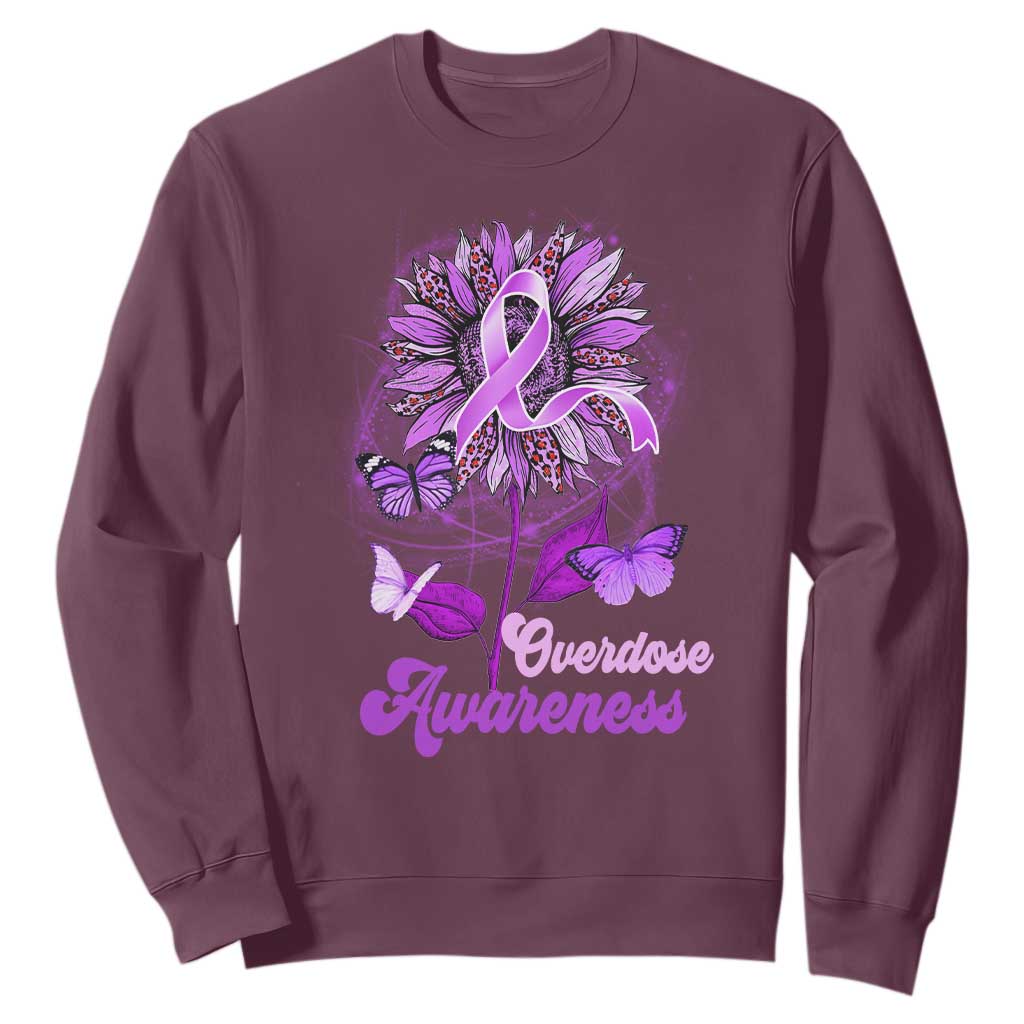 Purple Sunflower Overdose Prevention Support Squad Sweatshirt