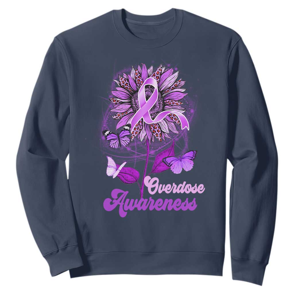 Purple Sunflower Overdose Prevention Support Squad Sweatshirt