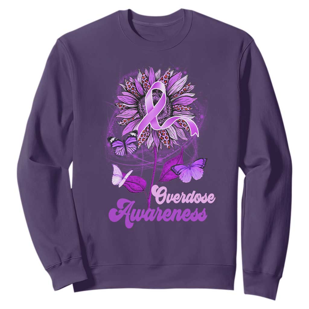 Purple Sunflower Overdose Prevention Support Squad Sweatshirt