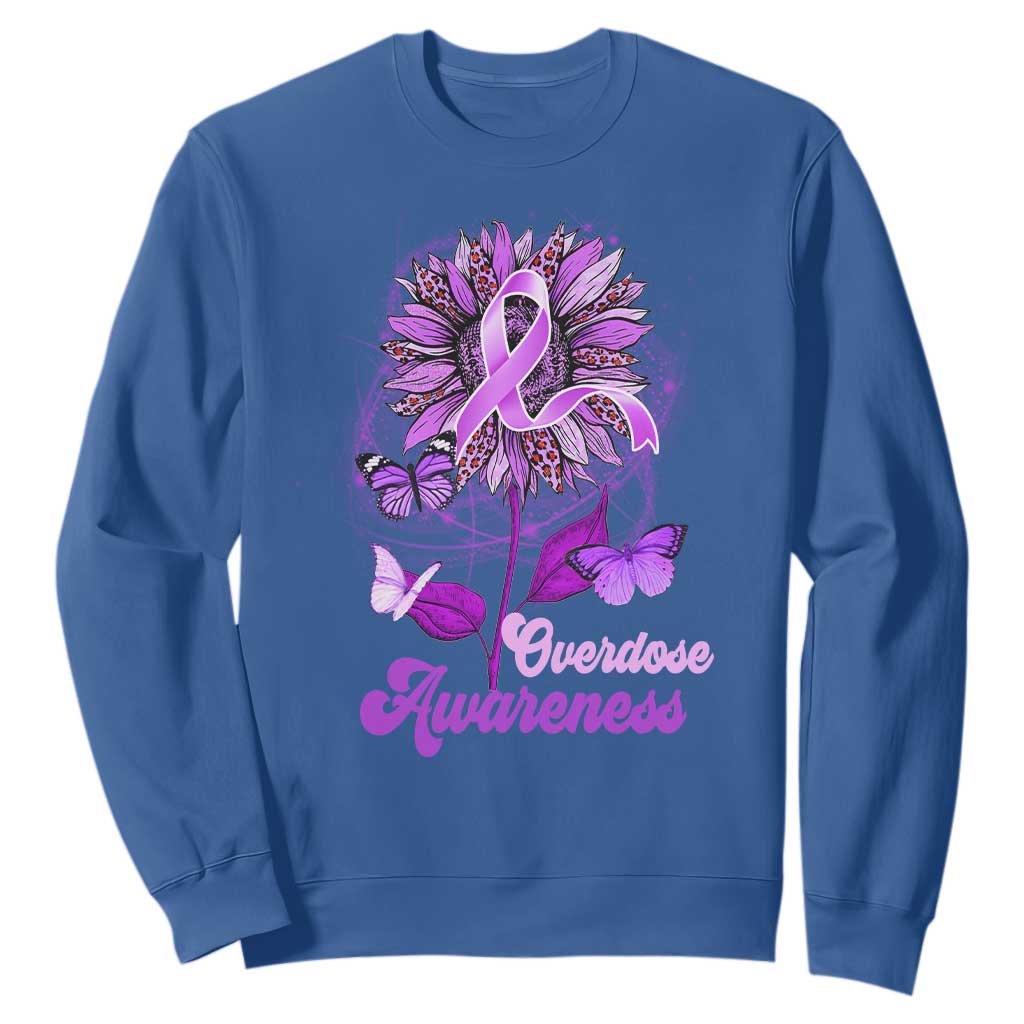 Purple Sunflower Overdose Prevention Support Squad Sweatshirt