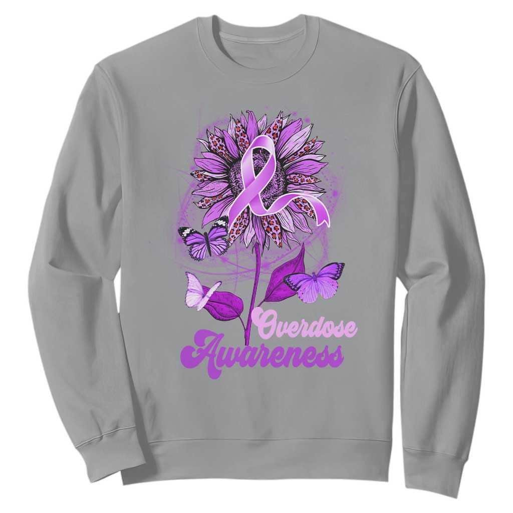 Purple Sunflower Overdose Prevention Support Squad Sweatshirt