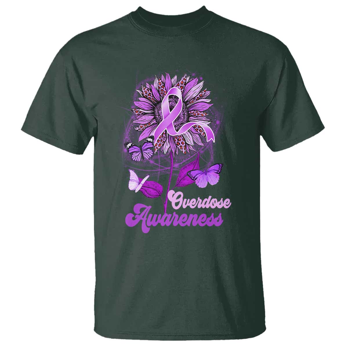Purple Sunflower Overdose Prevention Support Squad T Shirt