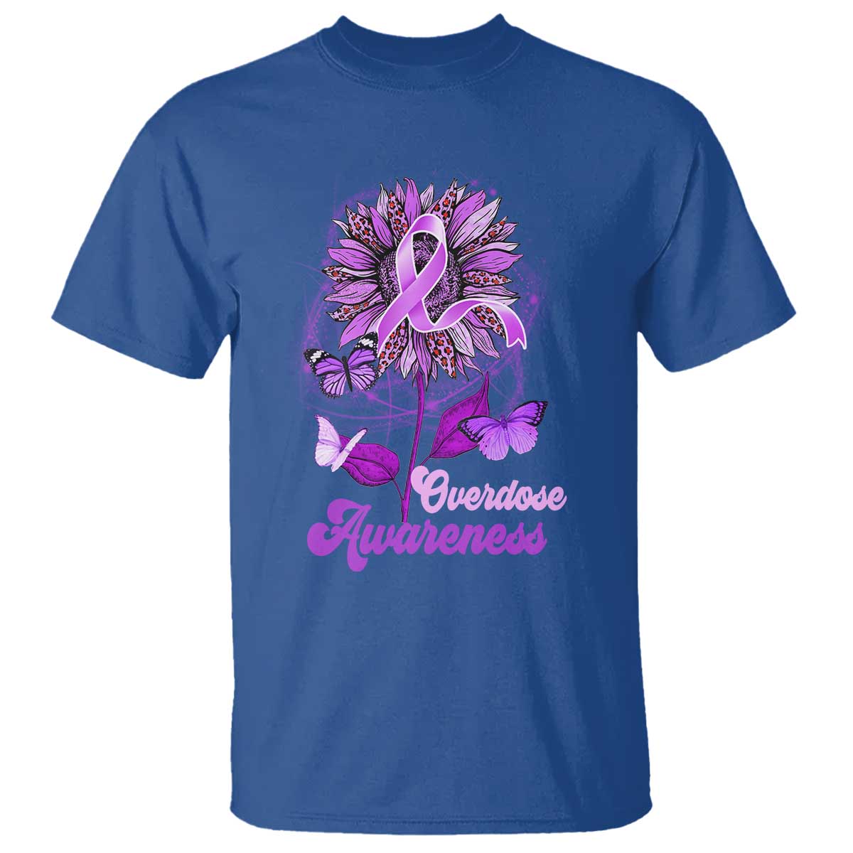 Purple Sunflower Overdose Prevention Support Squad T Shirt