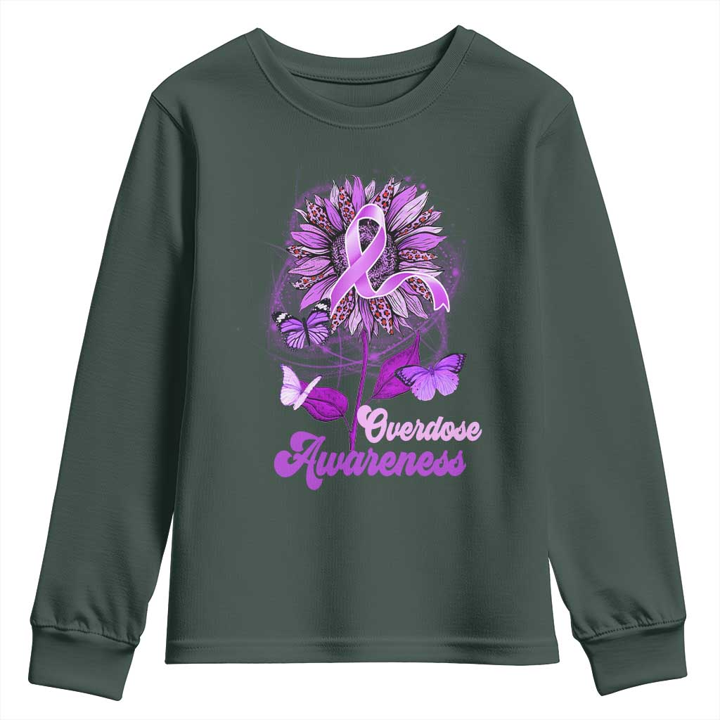 Purple Sunflower Overdose Prevention Support Squad Youth Sweatshirt