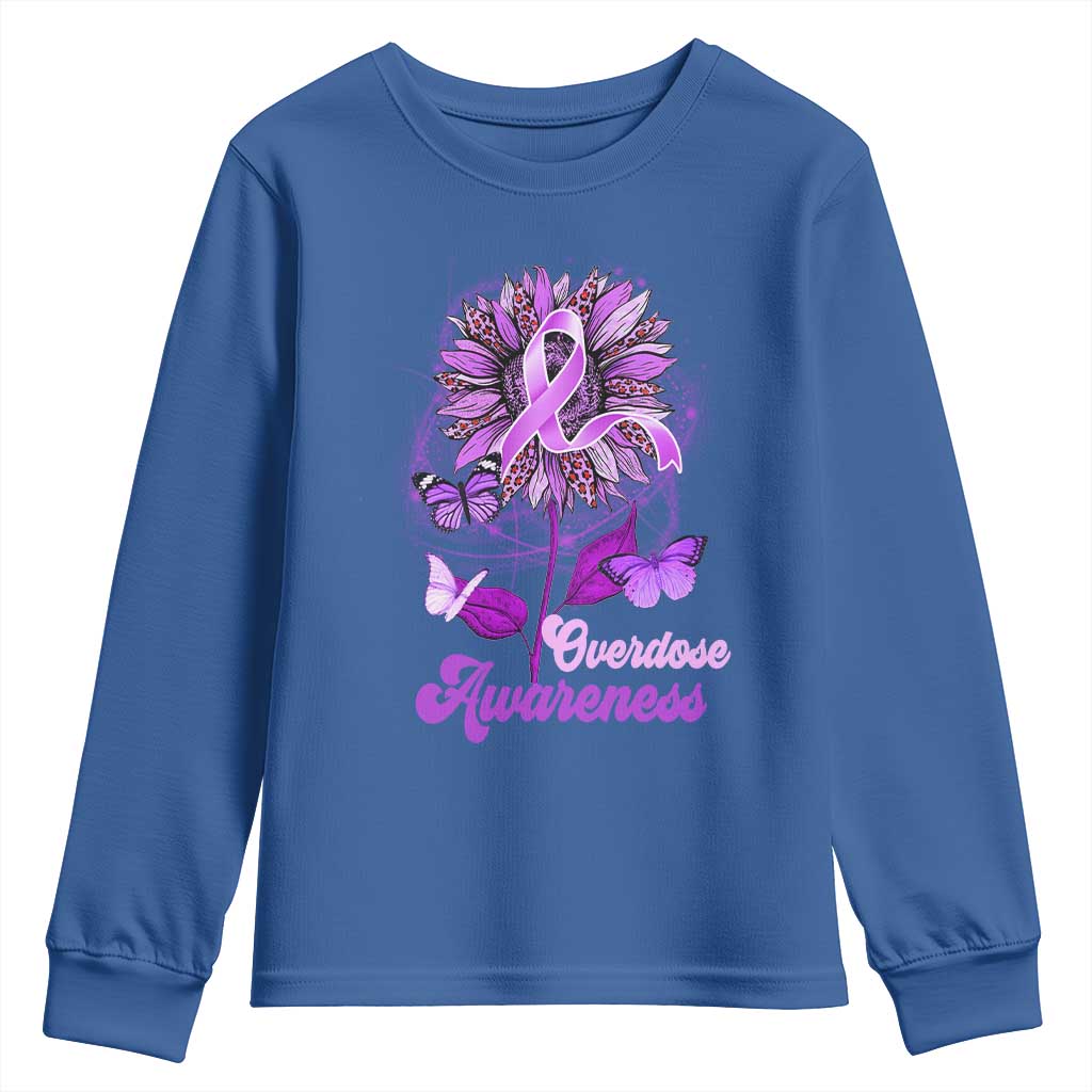 Purple Sunflower Overdose Prevention Support Squad Youth Sweatshirt