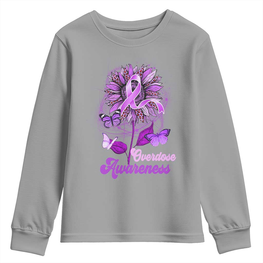 Purple Sunflower Overdose Prevention Support Squad Youth Sweatshirt