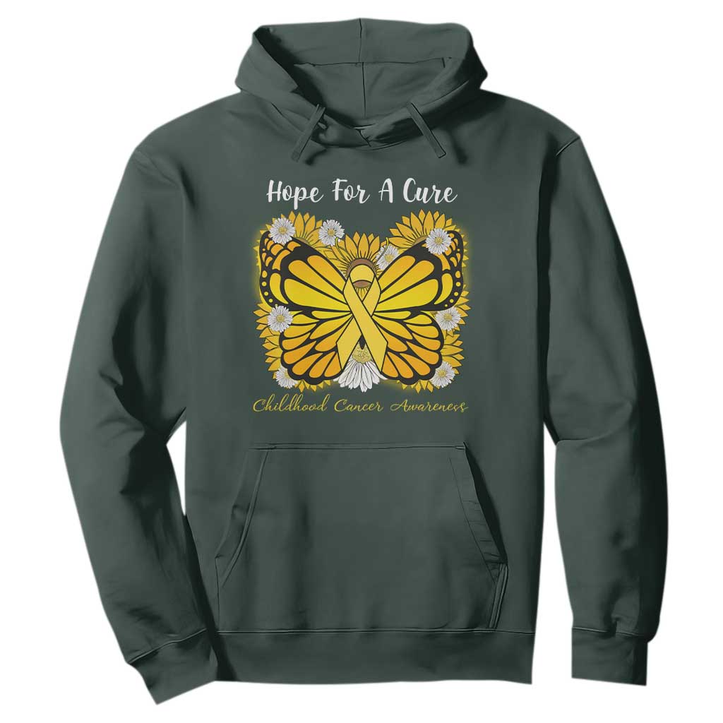 Childhood Cancer Warrior Support Hoodie Hope For A Cure Butterfly Flower
