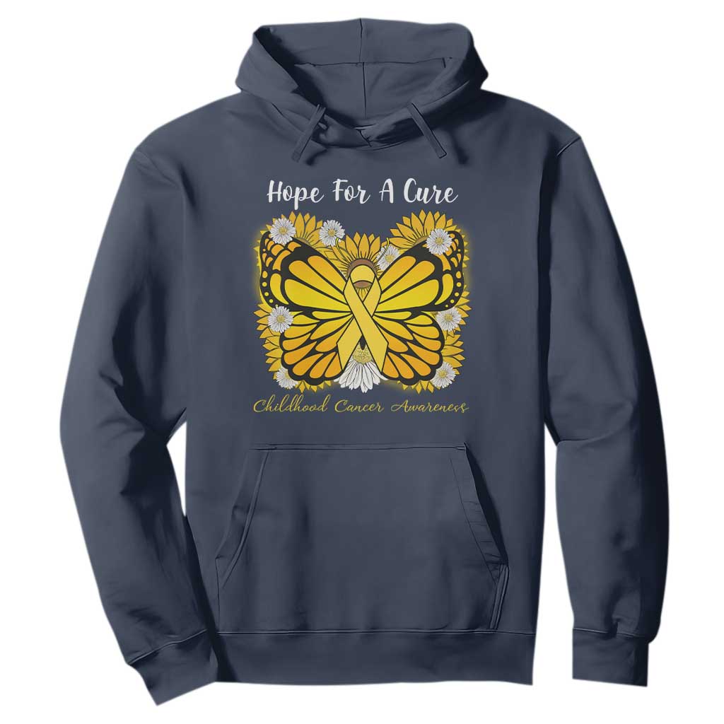 Childhood Cancer Warrior Support Hoodie Hope For A Cure Butterfly Flower