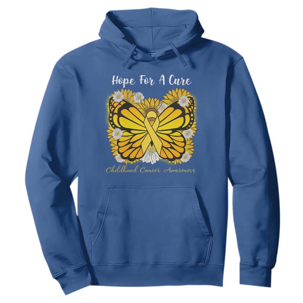 Childhood Cancer Warrior Support Hoodie Hope For A Cure Butterfly Flower