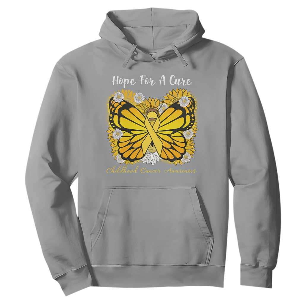 Childhood Cancer Warrior Support Hoodie Hope For A Cure Butterfly Flower