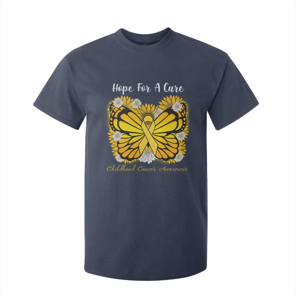 Childhood Cancer Warrior Support T Shirt For Kid Hope For A Cure Butterfly Flower