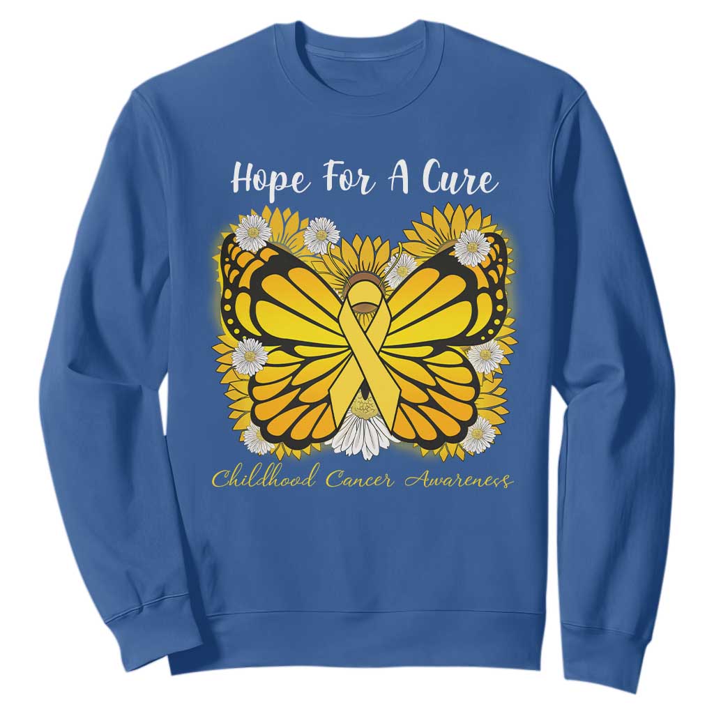 Childhood Cancer Warrior Support Sweatshirt Hope For A Cure Butterfly Flower