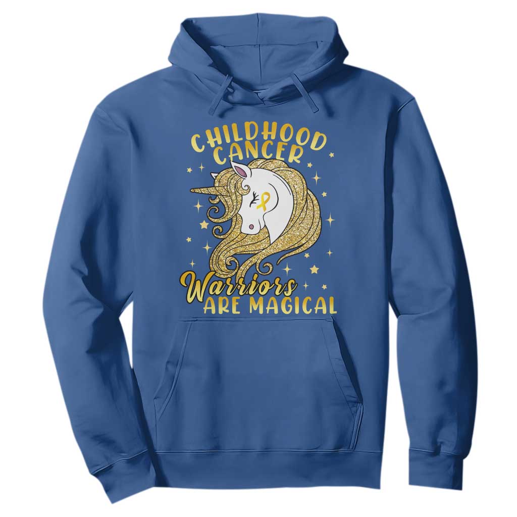Childhood Cancer Warrior Support Hoodie Warriors Are Magical Unicorn Gold Ribbon