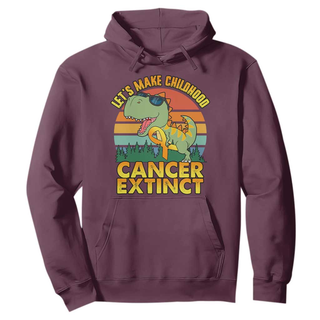 Childhood Cancer Warrior Support Hoodie Make Extinct Dinosaur Pediatric Cancer