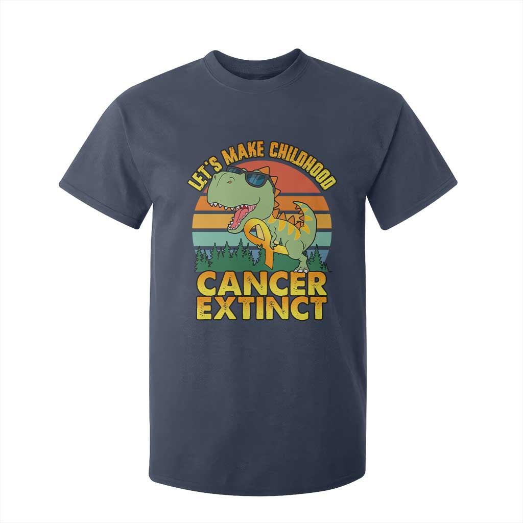 Childhood Cancer Warrior Support T Shirt For Kid Make Extinct Dinosaur Pediatric Cancer
