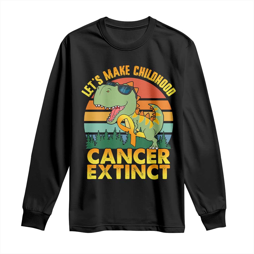 Childhood Cancer Warrior Support Long Sleeve Shirt Make Extinct Dinosaur Pediatric Cancer