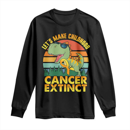 Childhood Cancer Warrior Support Long Sleeve Shirt Make Extinct Dinosaur Pediatric Cancer