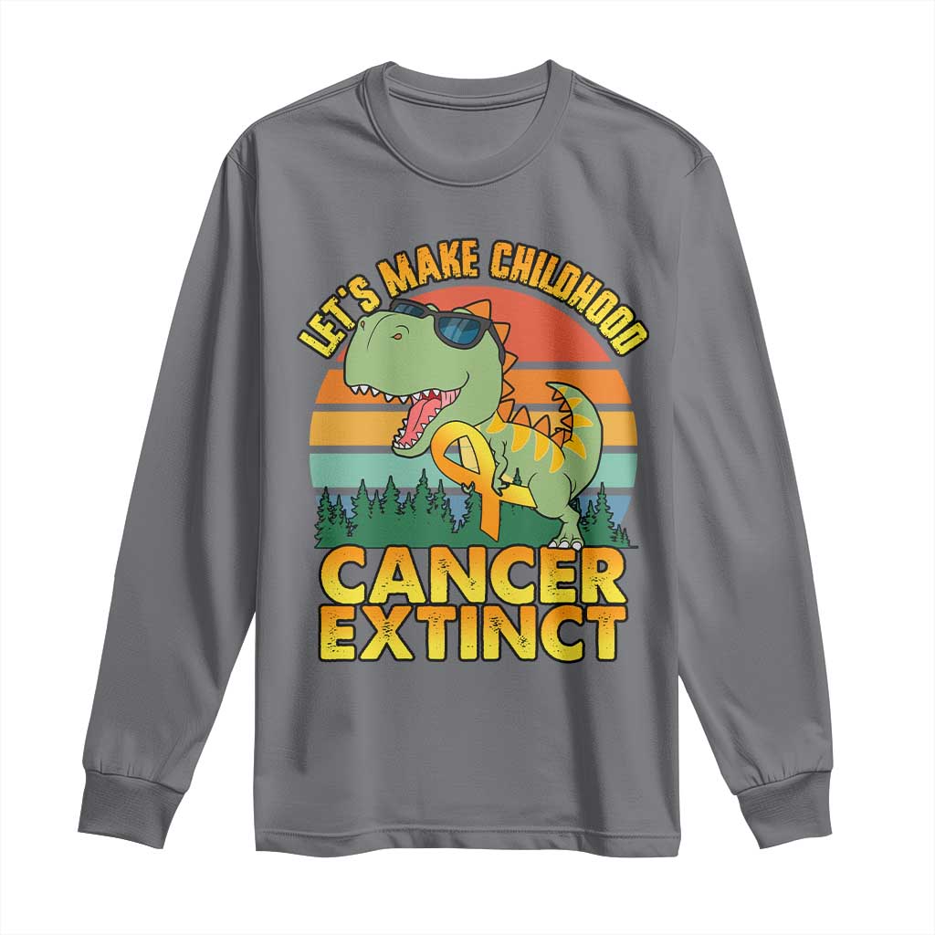 Childhood Cancer Warrior Support Long Sleeve Shirt Make Extinct Dinosaur Pediatric Cancer