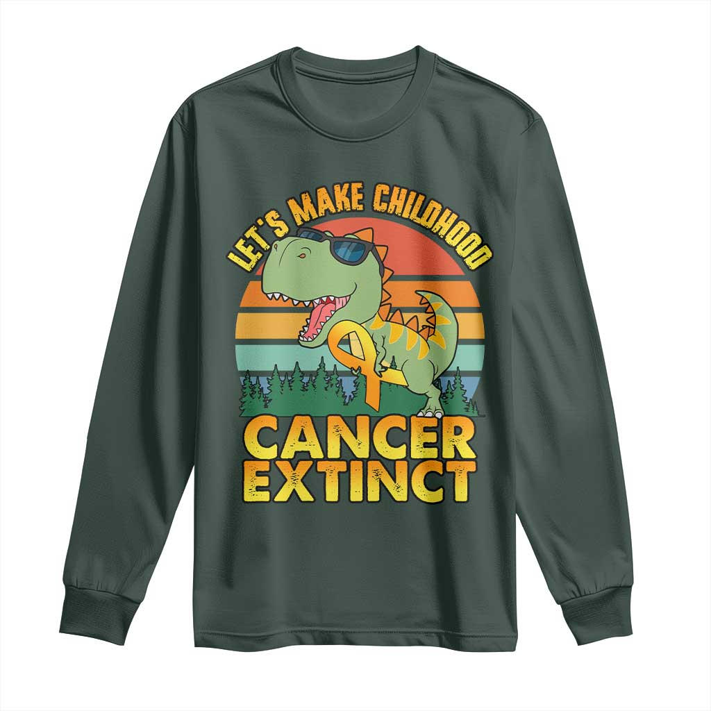Childhood Cancer Warrior Support Long Sleeve Shirt Make Extinct Dinosaur Pediatric Cancer