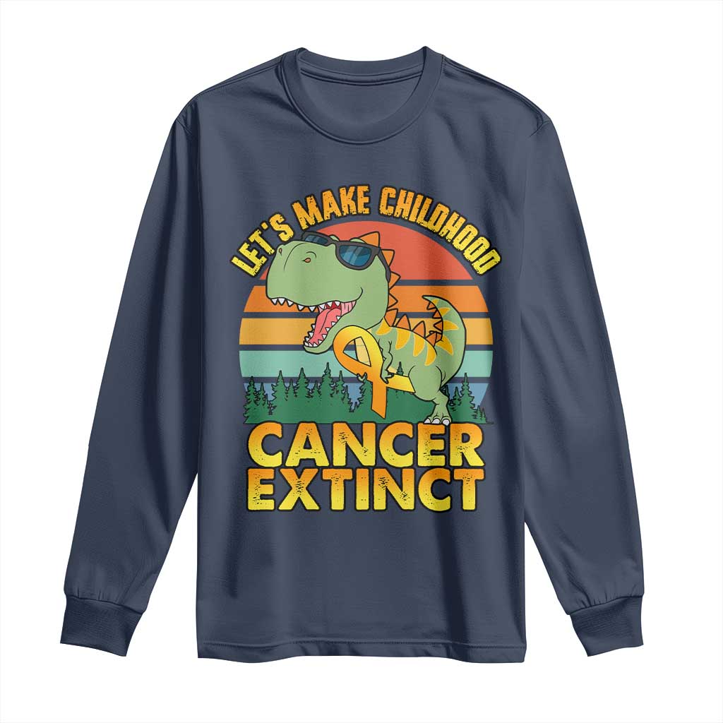 Childhood Cancer Warrior Support Long Sleeve Shirt Make Extinct Dinosaur Pediatric Cancer