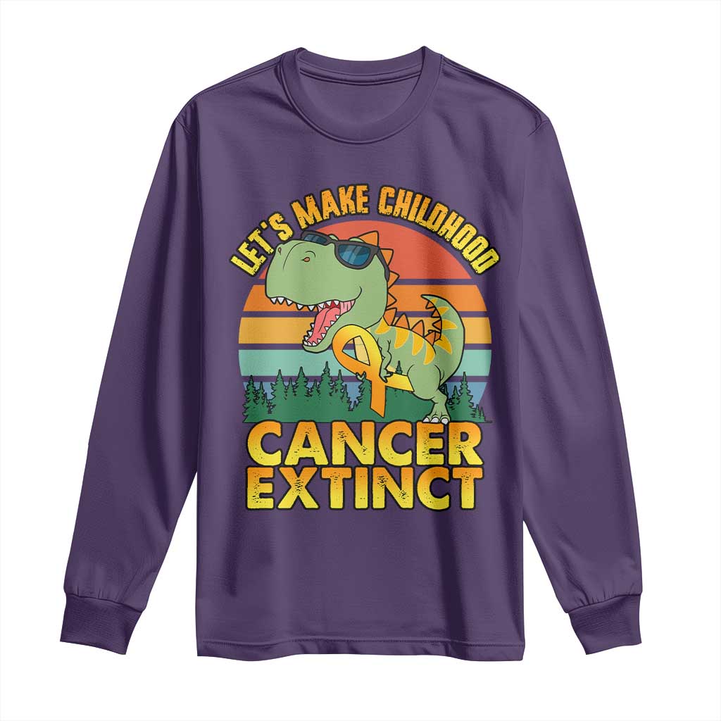 Childhood Cancer Warrior Support Long Sleeve Shirt Make Extinct Dinosaur Pediatric Cancer