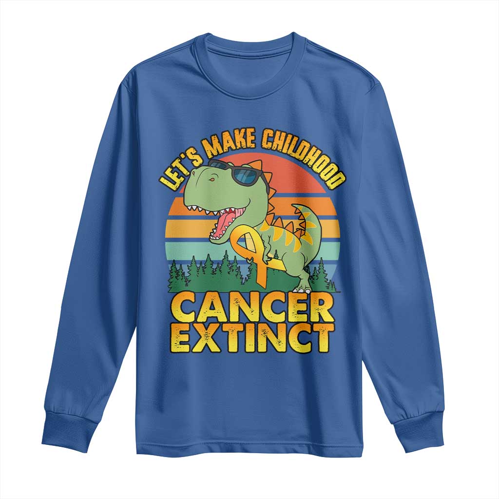 Childhood Cancer Warrior Support Long Sleeve Shirt Make Extinct Dinosaur Pediatric Cancer