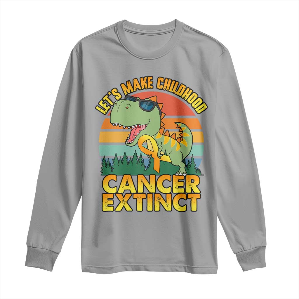 Childhood Cancer Warrior Support Long Sleeve Shirt Make Extinct Dinosaur Pediatric Cancer