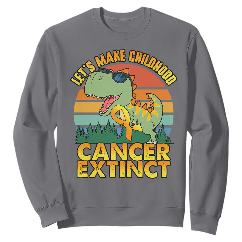Childhood Cancer Warrior Support Sweatshirt Make Extinct Dinosaur Pediatric Cancer