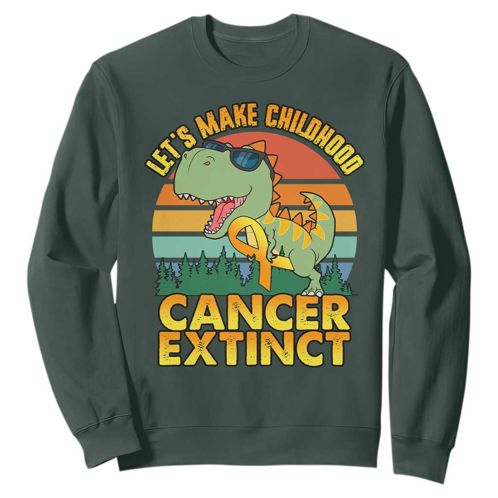Childhood Cancer Warrior Support Sweatshirt Make Extinct Dinosaur Pediatric Cancer