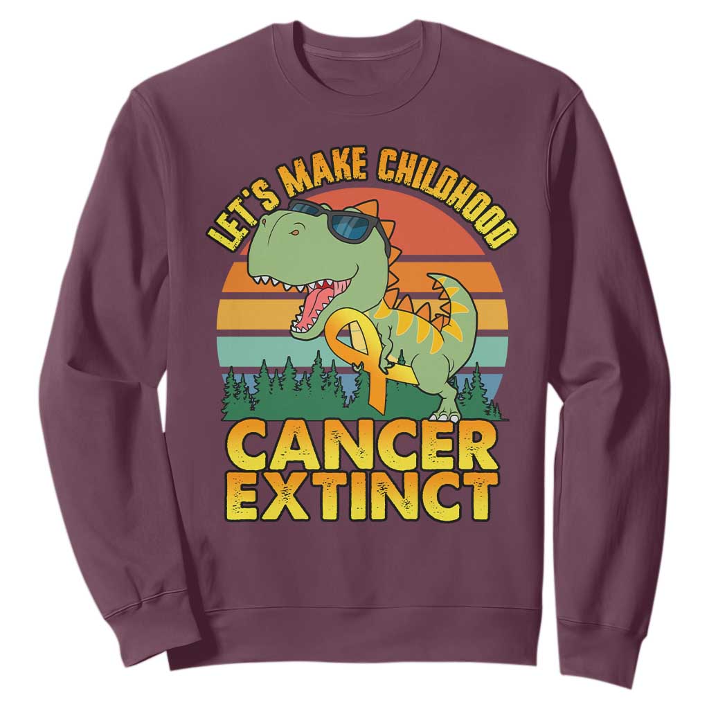 Childhood Cancer Warrior Support Sweatshirt Make Extinct Dinosaur Pediatric Cancer