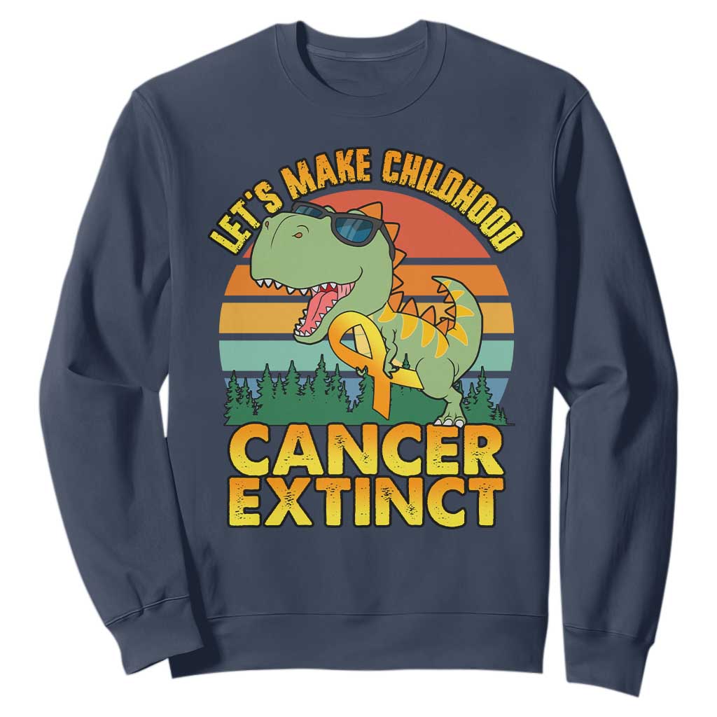 Childhood Cancer Warrior Support Sweatshirt Make Extinct Dinosaur Pediatric Cancer