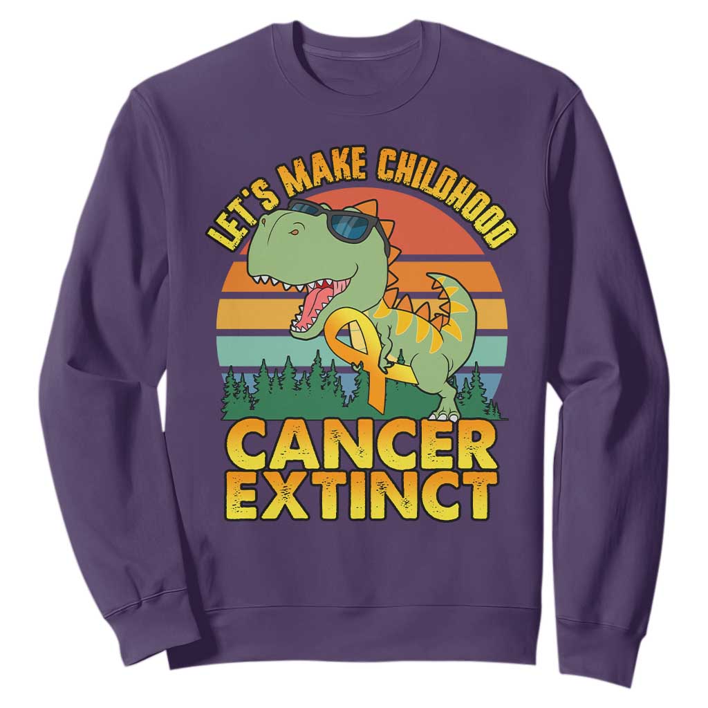 Childhood Cancer Warrior Support Sweatshirt Make Extinct Dinosaur Pediatric Cancer