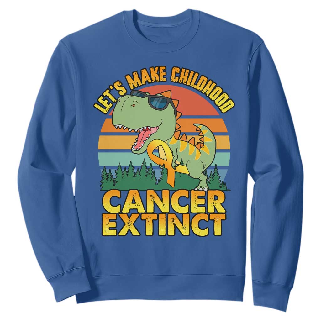 Childhood Cancer Warrior Support Sweatshirt Make Extinct Dinosaur Pediatric Cancer
