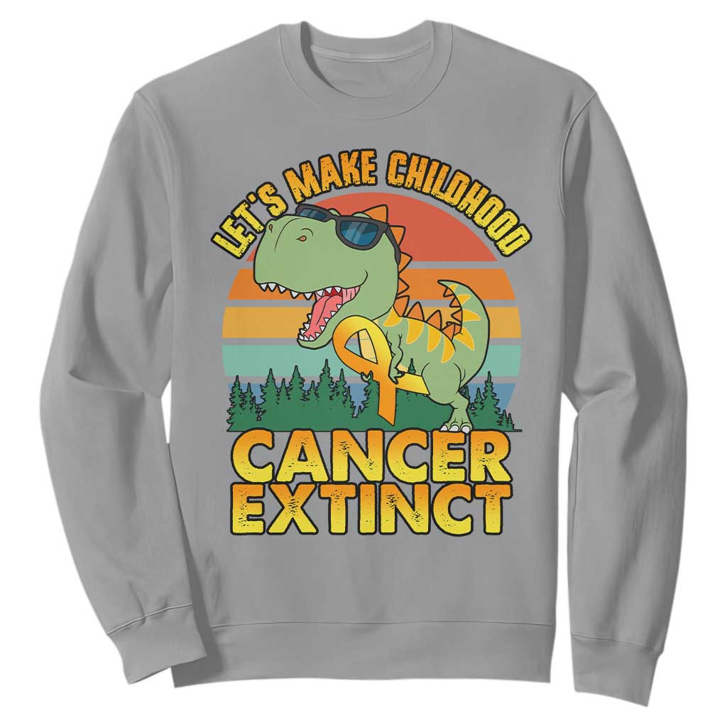 Childhood Cancer Warrior Support Sweatshirt Make Extinct Dinosaur Pediatric Cancer