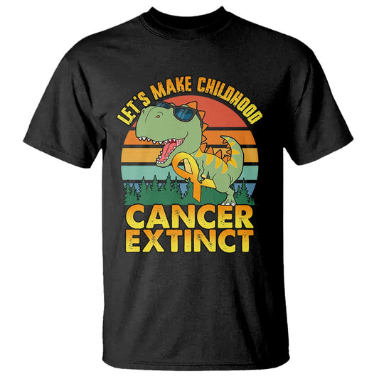 Childhood Cancer Warrior Support T Shirt Make Extinct Dinosaur Pediatric Cancer