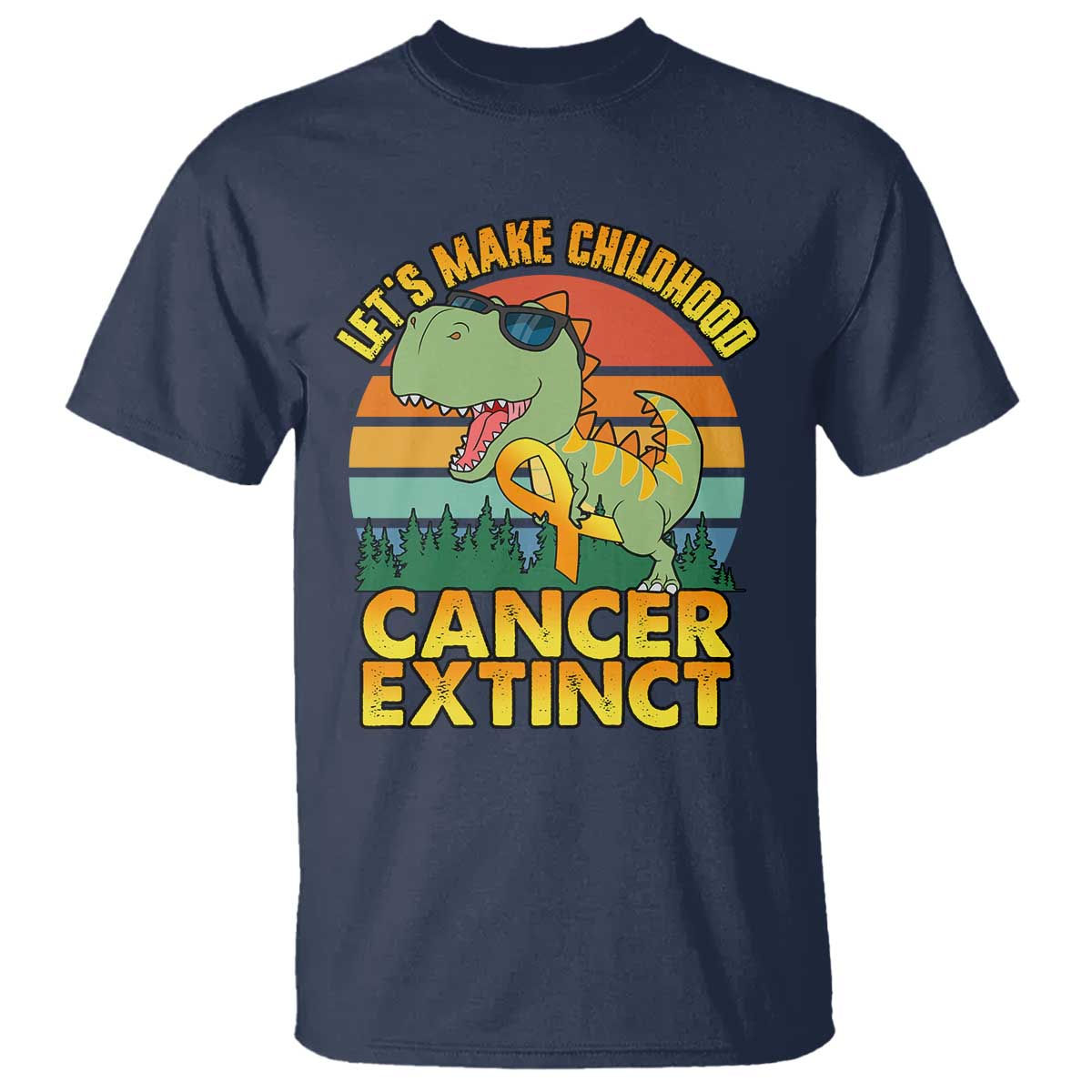 Childhood Cancer Warrior Support T Shirt Make Extinct Dinosaur Pediatric Cancer