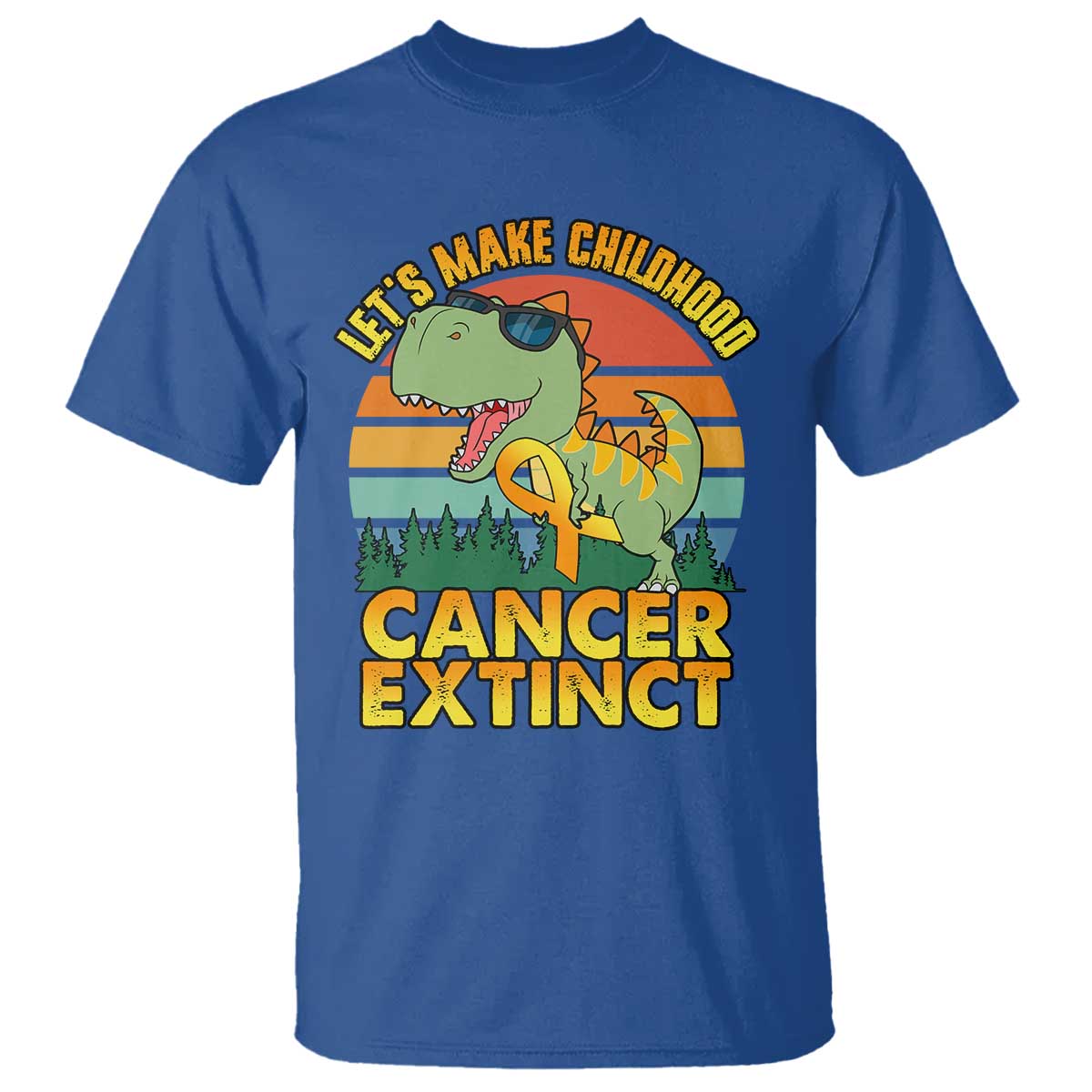 Childhood Cancer Warrior Support T Shirt Make Extinct Dinosaur Pediatric Cancer