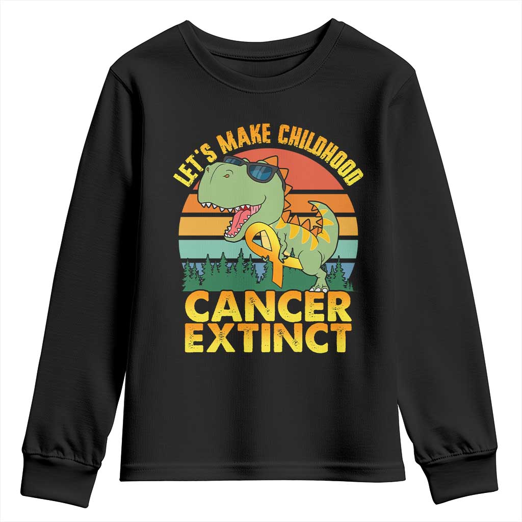 Childhood Cancer Warrior Support Youth Sweatshirt Make Extinct Dinosaur Pediatric Cancer