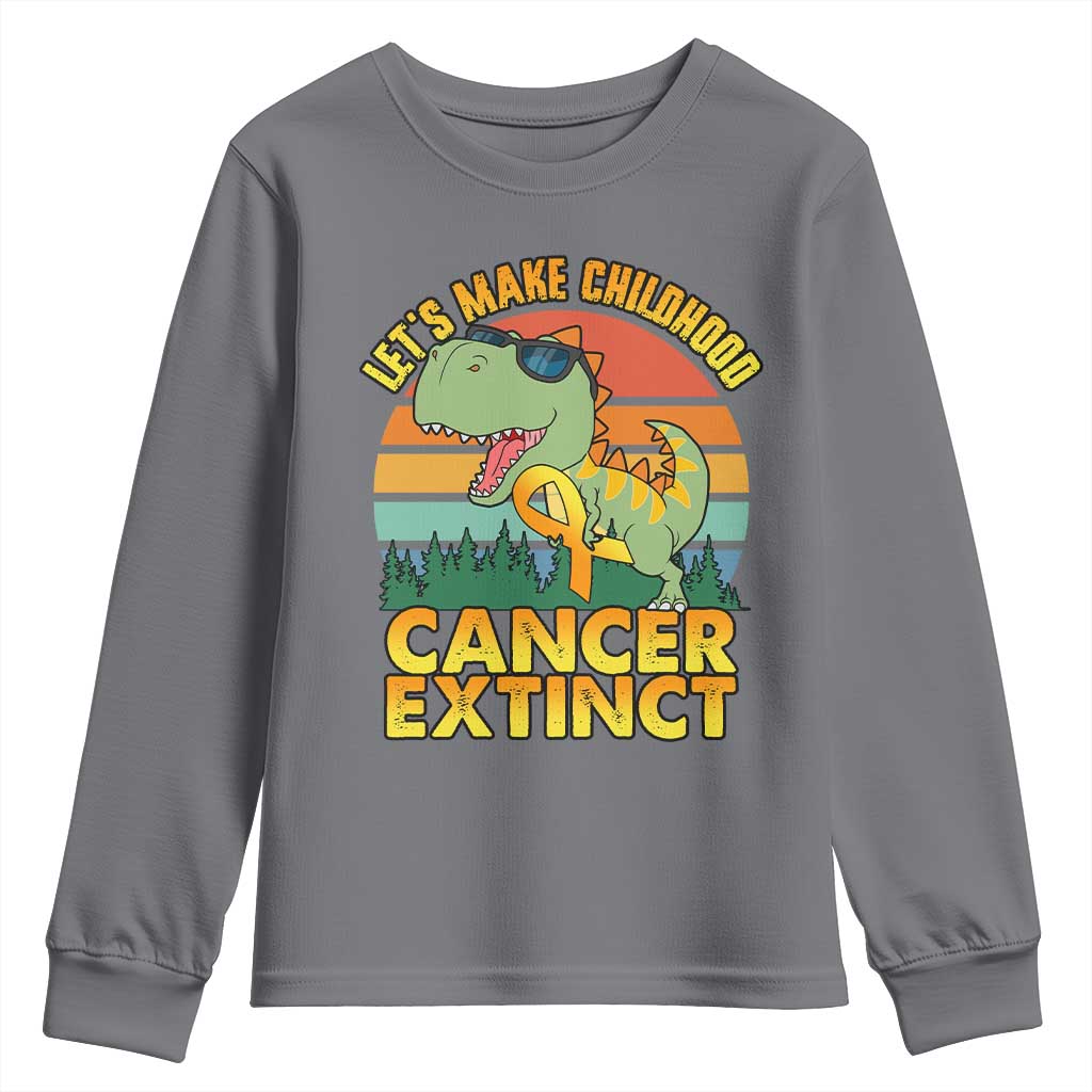 Childhood Cancer Warrior Support Youth Sweatshirt Make Extinct Dinosaur Pediatric Cancer
